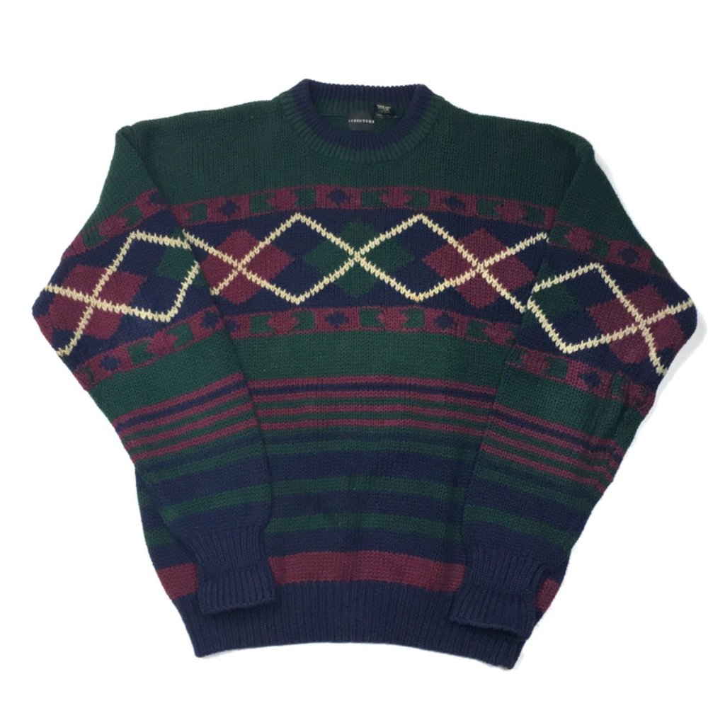 Structure Wild Geometric Heavyweight Sweater 80s